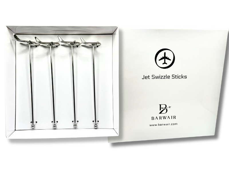 Jet Swizzle Sticks Stirs Set of Four - The First Flight Out