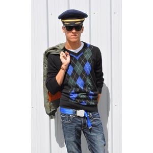 Airline Seatbelt Buckle Fashion Belt - Royal Blue