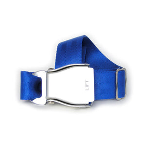 Airline Seatbelt Buckle Fashion Belt - Royal Blue