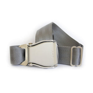 Airline Seatbelt Buckle Fashion Belt - Silver